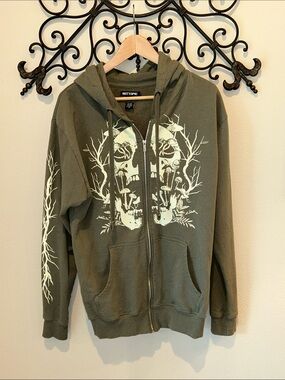 HOT TOPIC "SKULL" FULL ZIP HOODIE SIZE SMALL